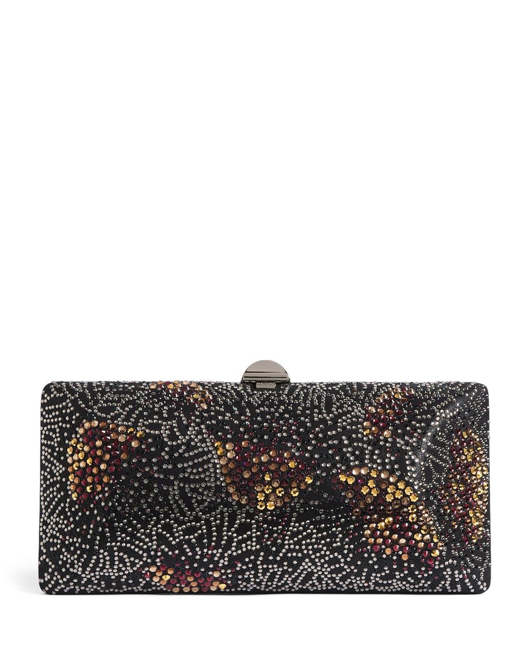 Rodo Black Suede-Effect Embellished Clutch Bag