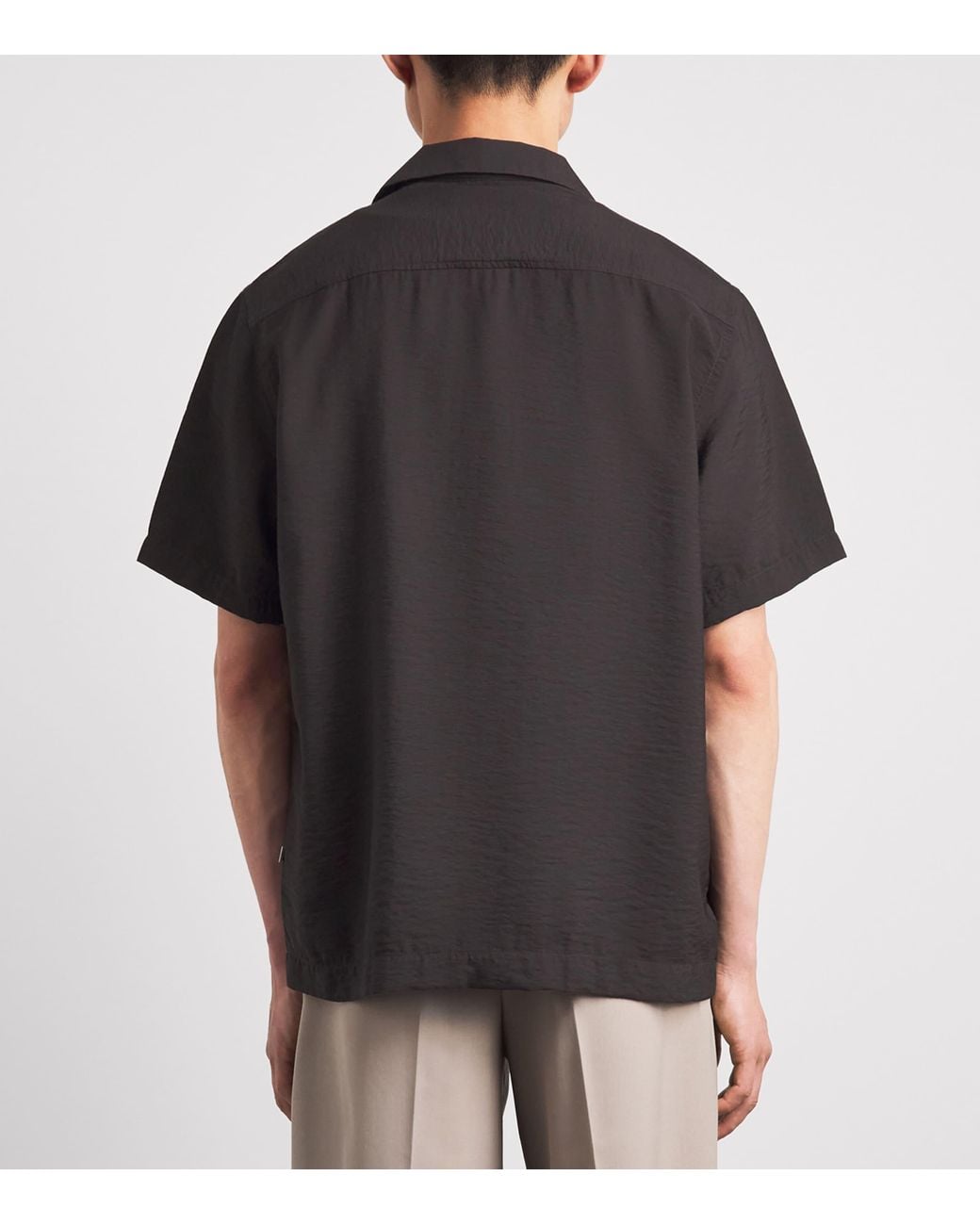 NN07 Black Notched-Collar Hank Shirt for men