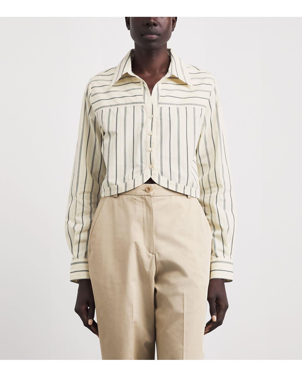 Claudie Pierlot White Cotton Poplin Stripe Shirt