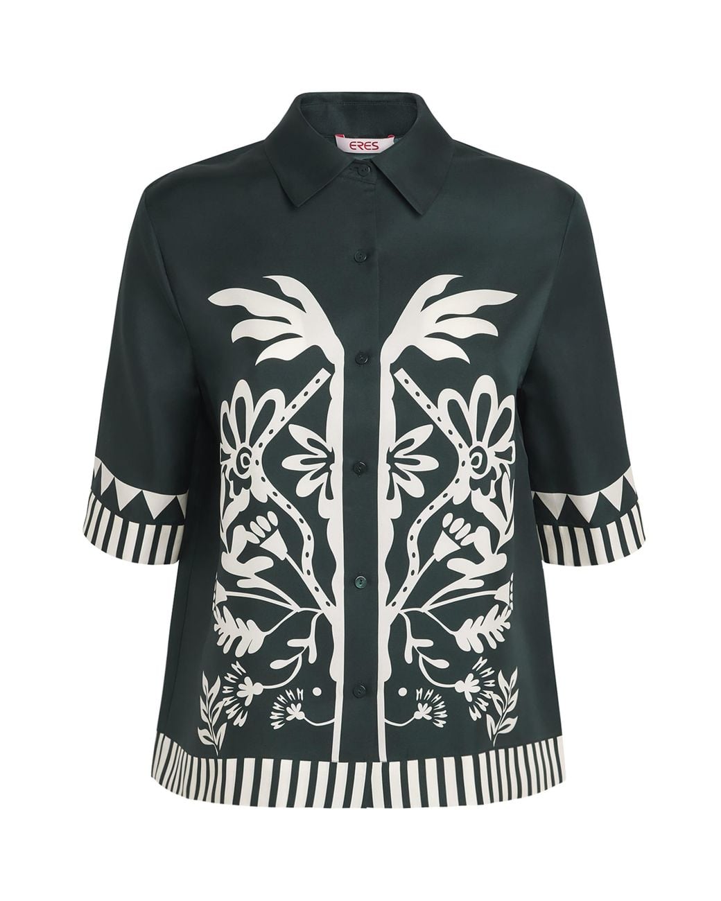 Eres Green Silk Floral Émeraude Shirt