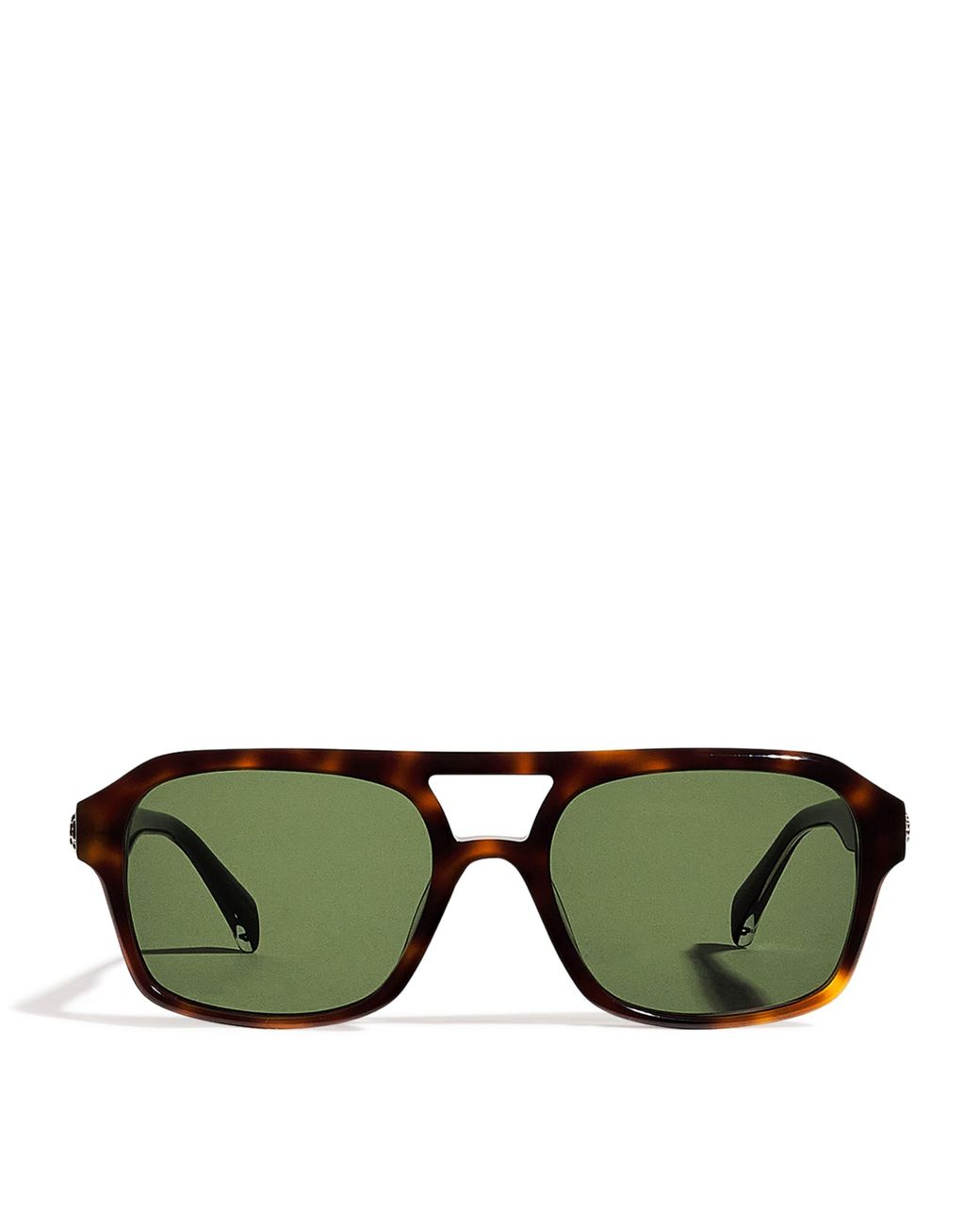 Maje Green Acetate Square Aviator Sunglasses