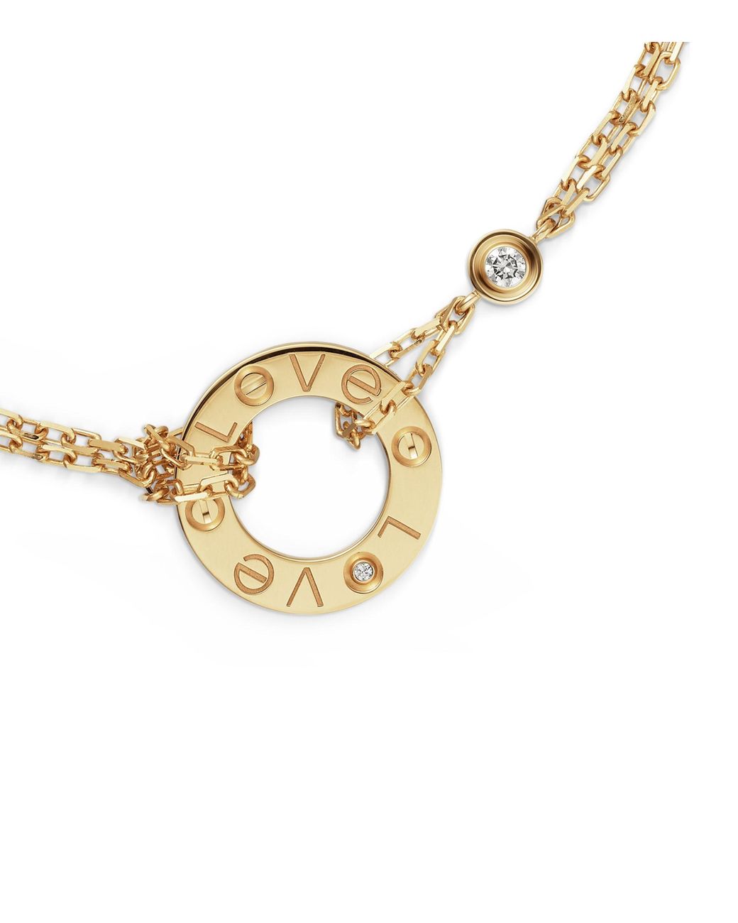 Cartier Yellow Gold Double Chain Love Bracelet in Metallic Lyst UK