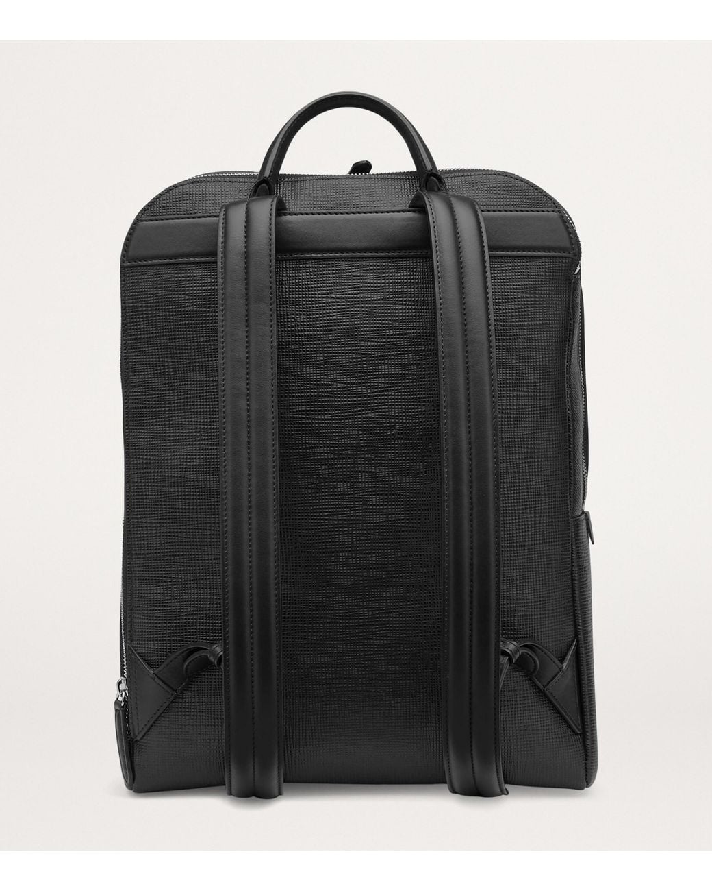 Smythson Black Leather Panama Backpack for men