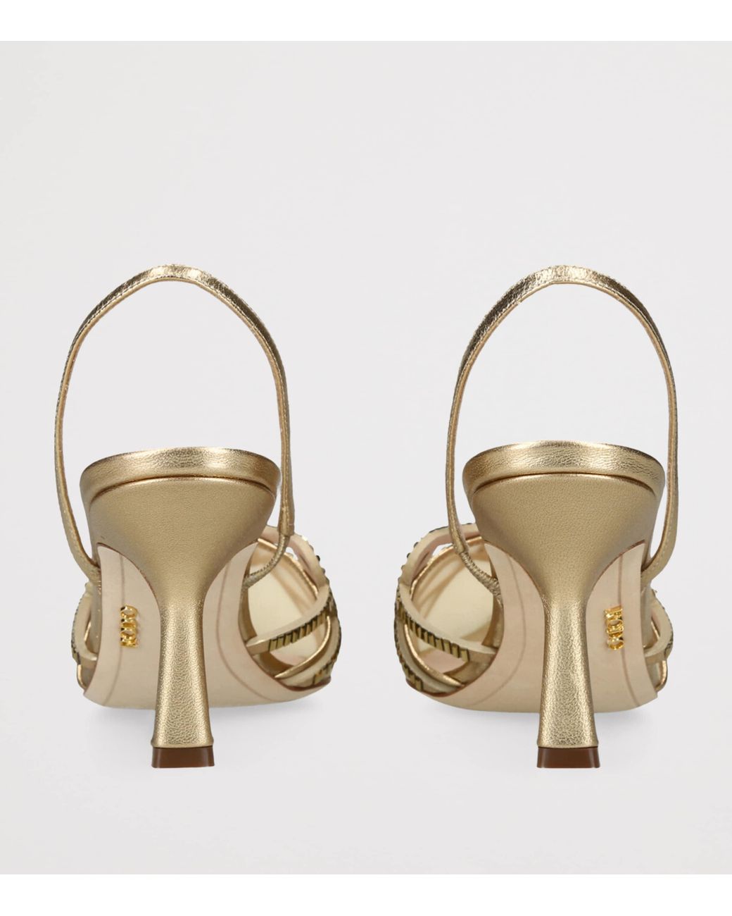 Rodo Metallic Leather Rosie Slingback Pumps 80