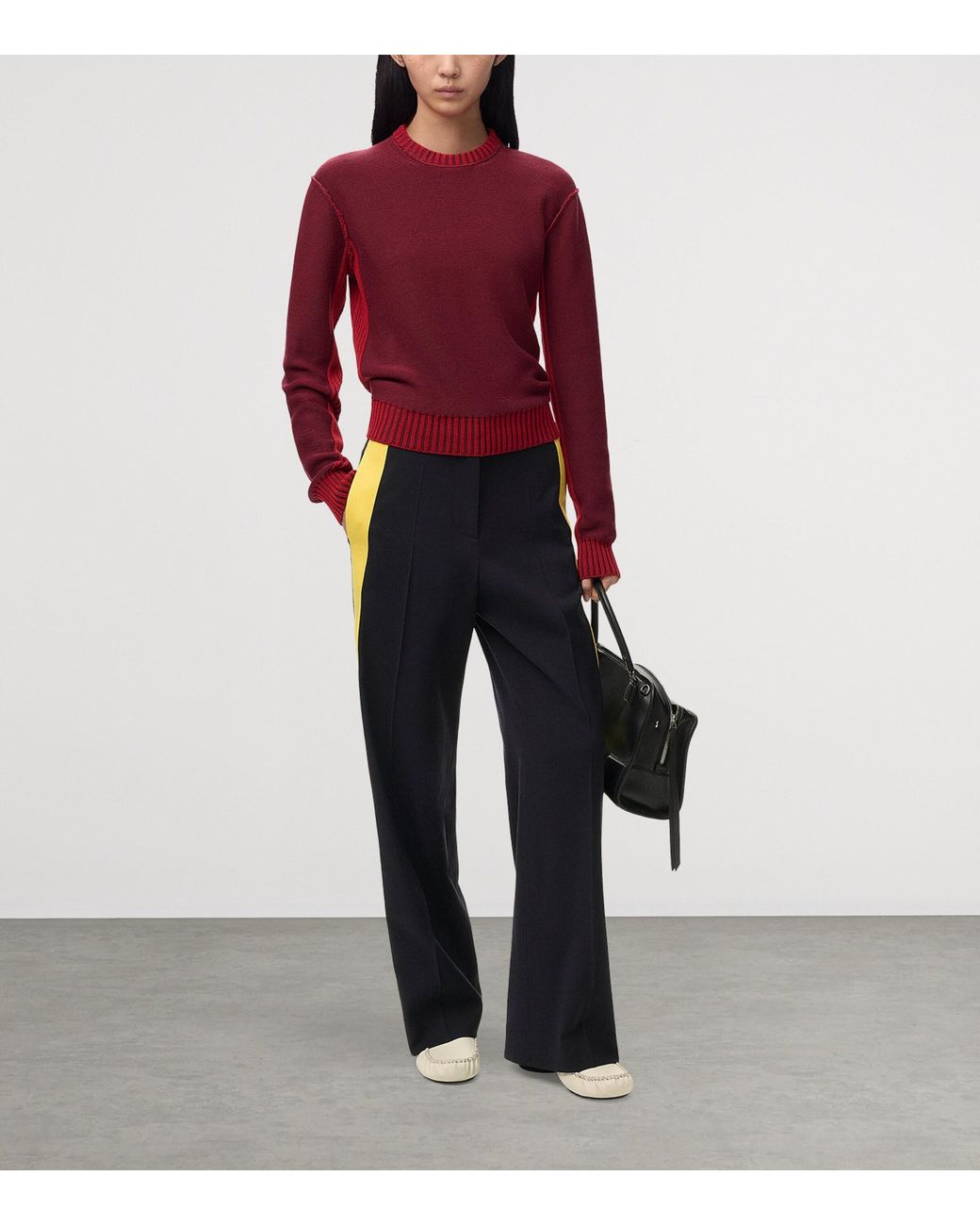 Loewe Red Contrast-Trim Sweater