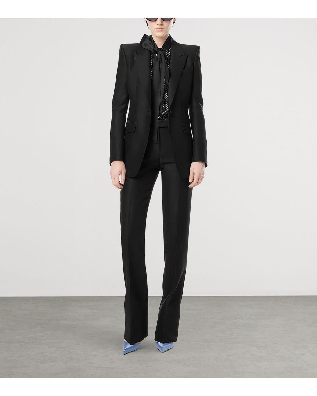 Tom Ford Black Wool-Silk Tailored Trousers