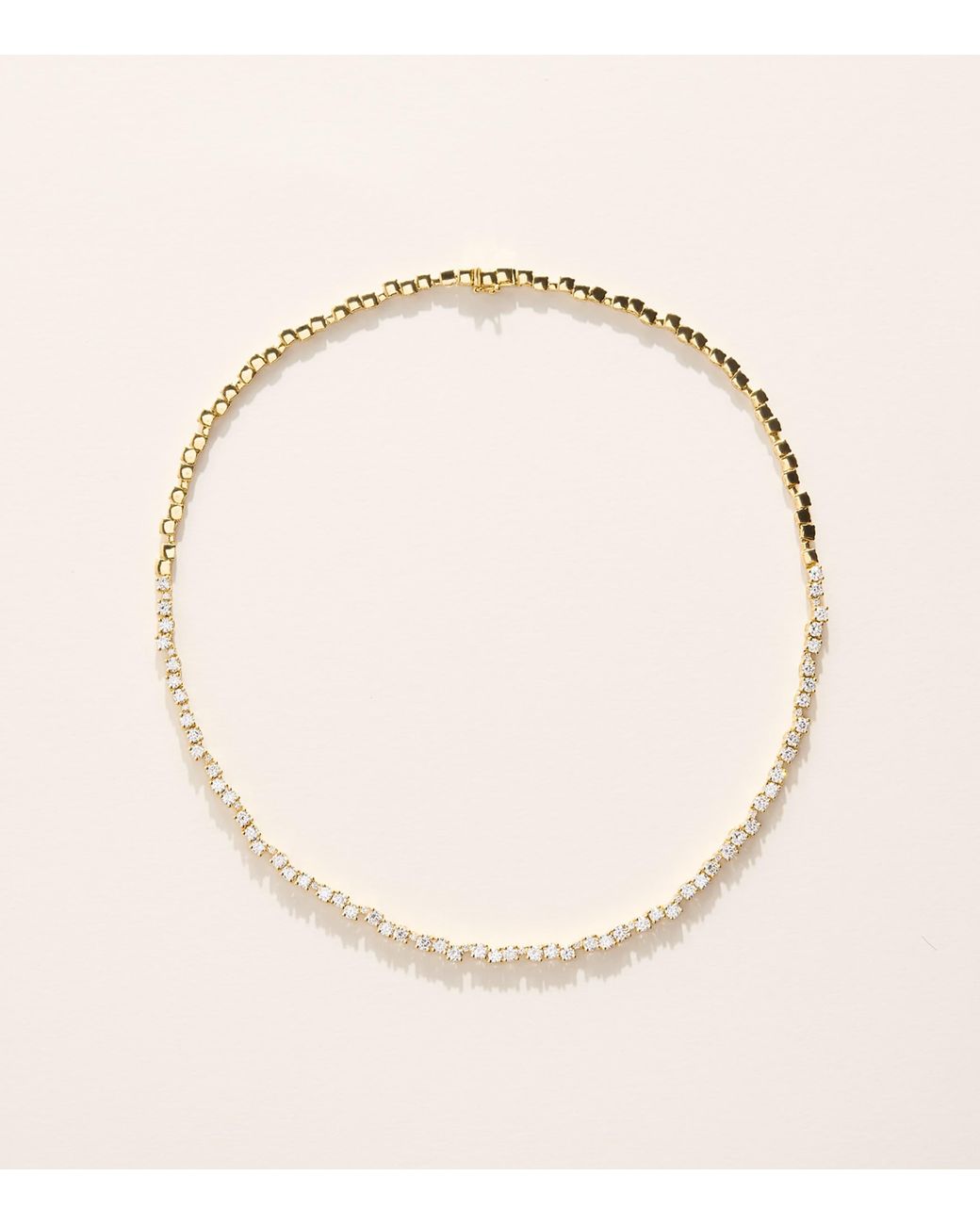 Suzanne Kalan Natural And Round Diamond Deco Tennis Necklace