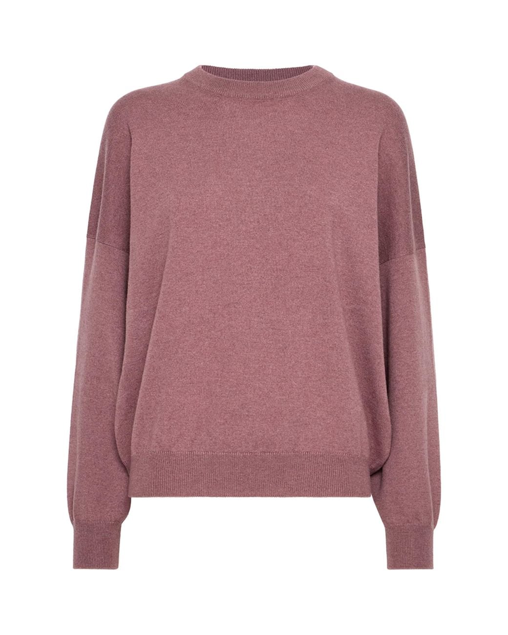 Brunello Cucinelli Pink Cashmere Crew-Neck Sweater
