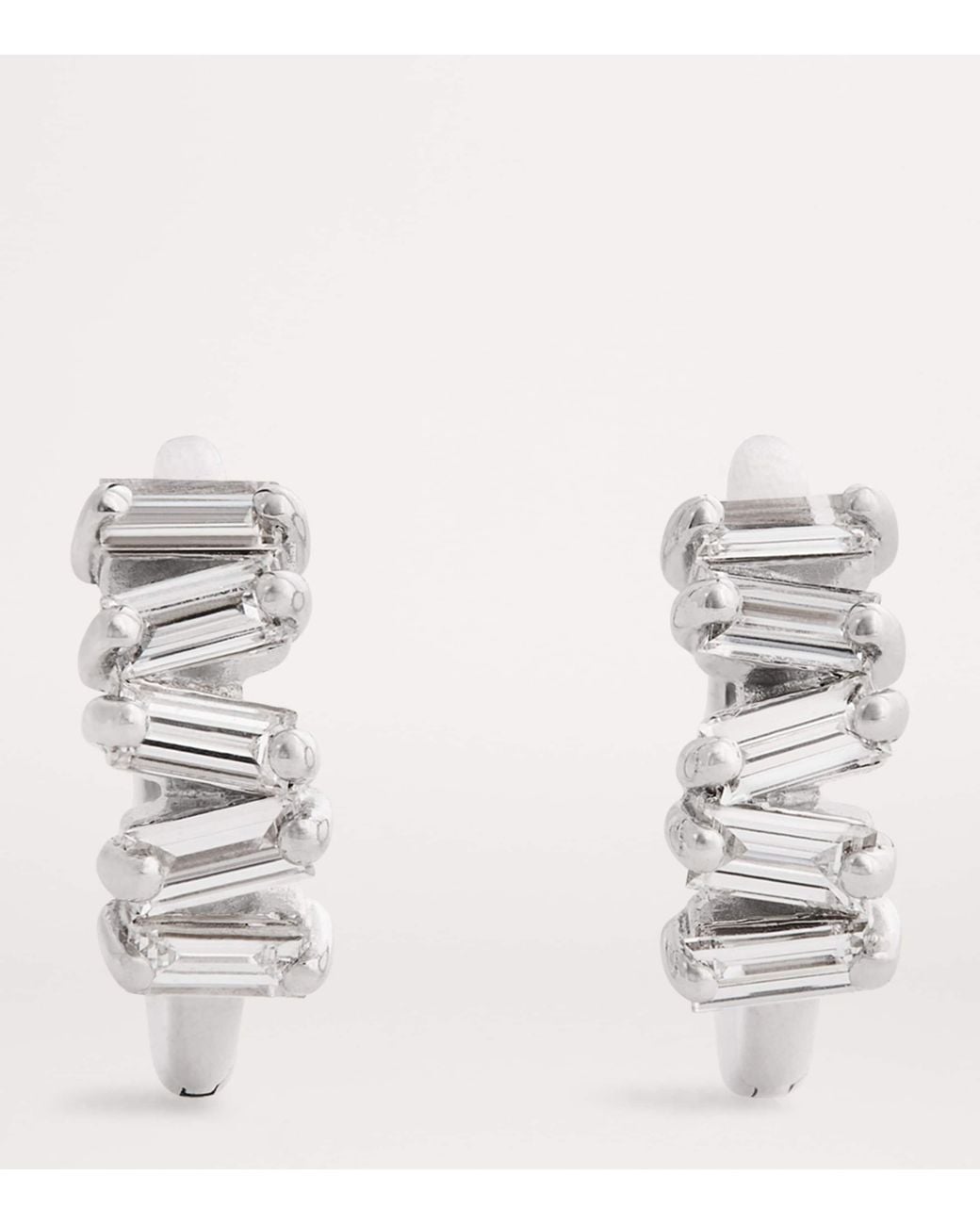 Suzanne Kalan Metallic And Diamond Bold Huggie Earrings