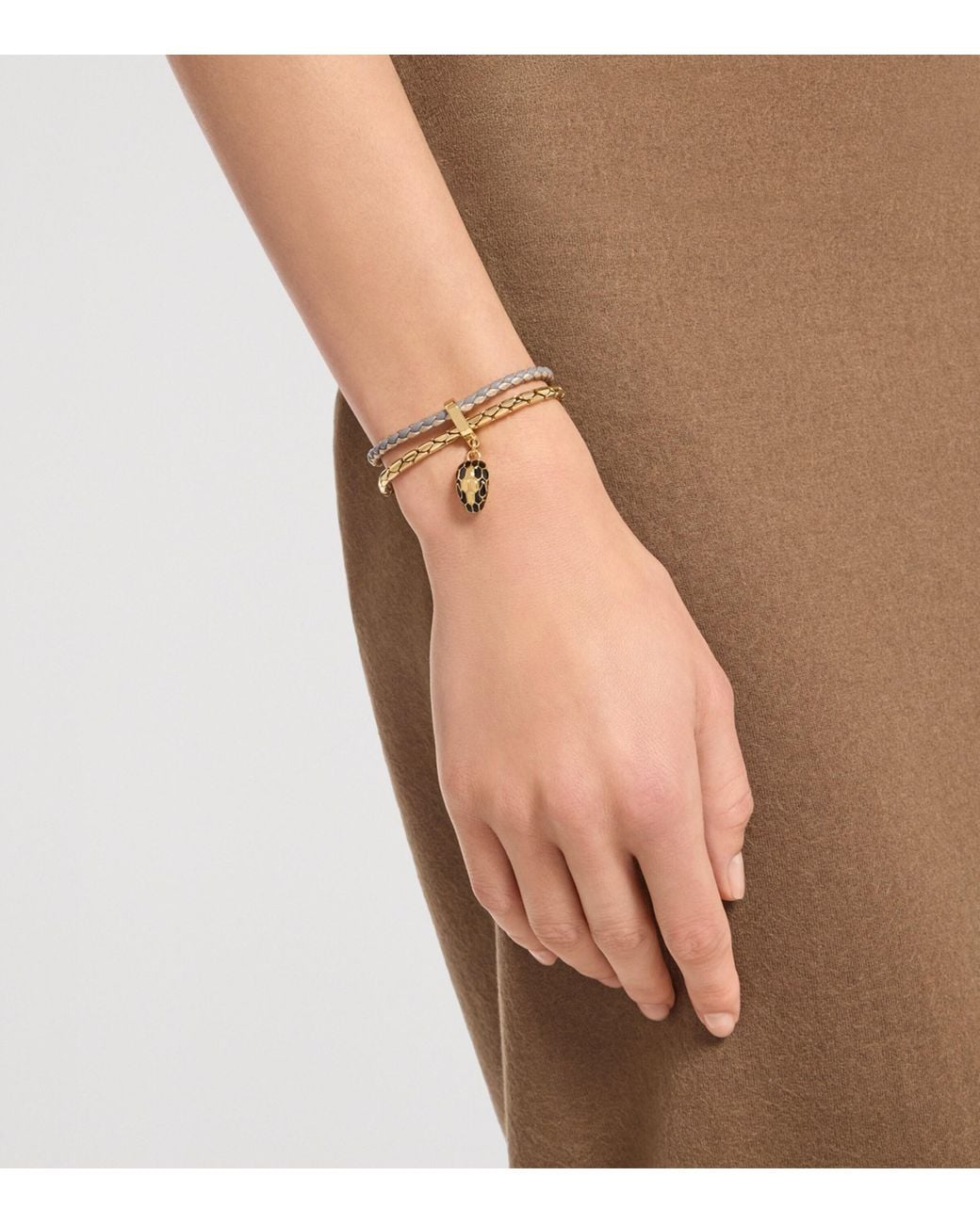 BVLGARI Metallic Leather Serpenti Forever Bracelet