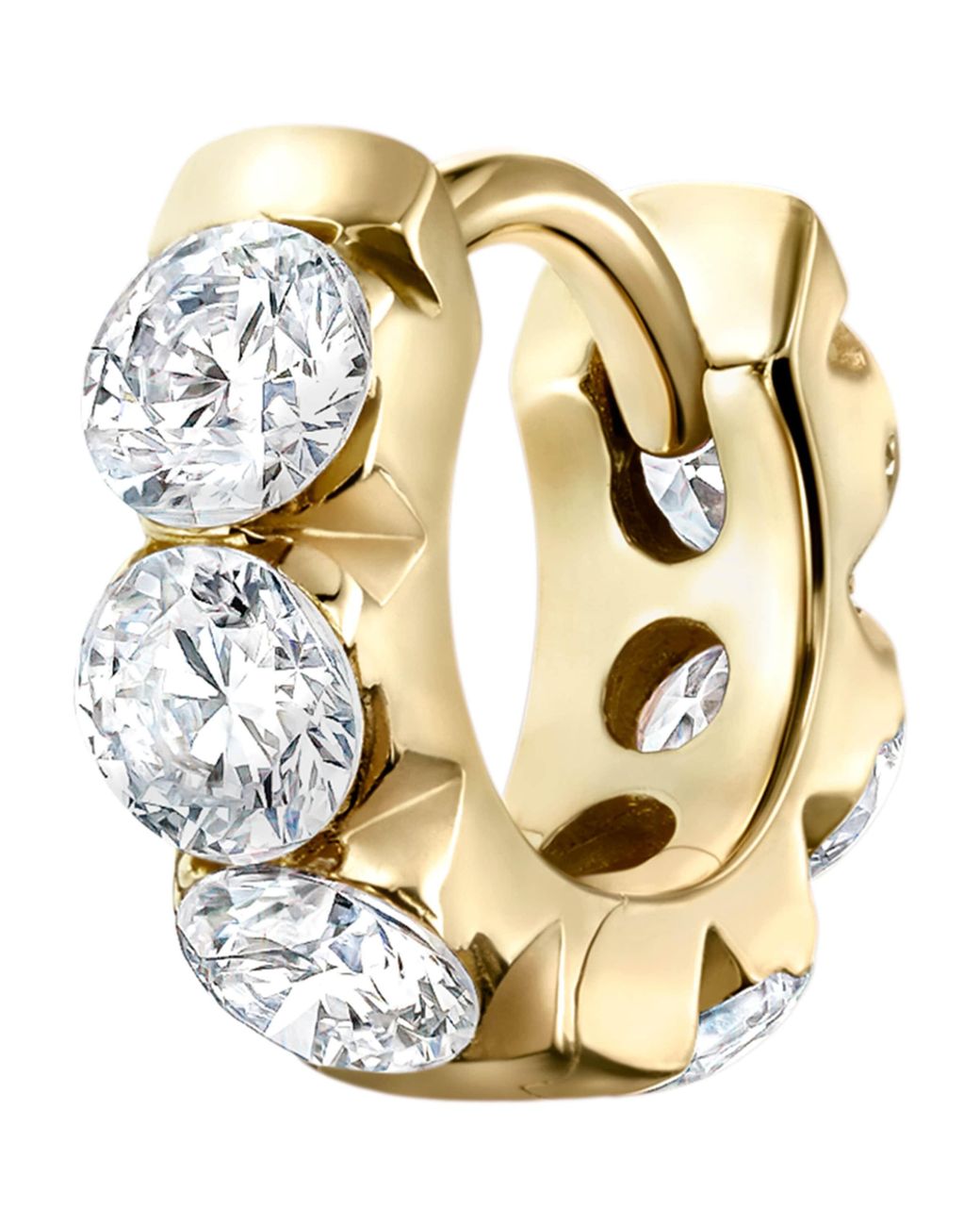 Maria Tash Metallic Diamond Eternity Single Hoop Earring