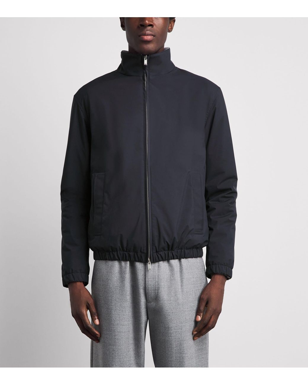 Lardini Blue Shell Bomber Jacket for men
