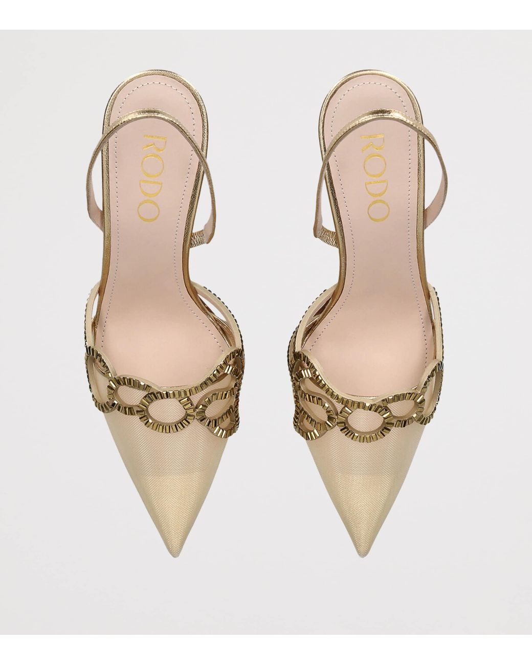 Rodo Metallic Leather Rosie Slingback Pumps 80