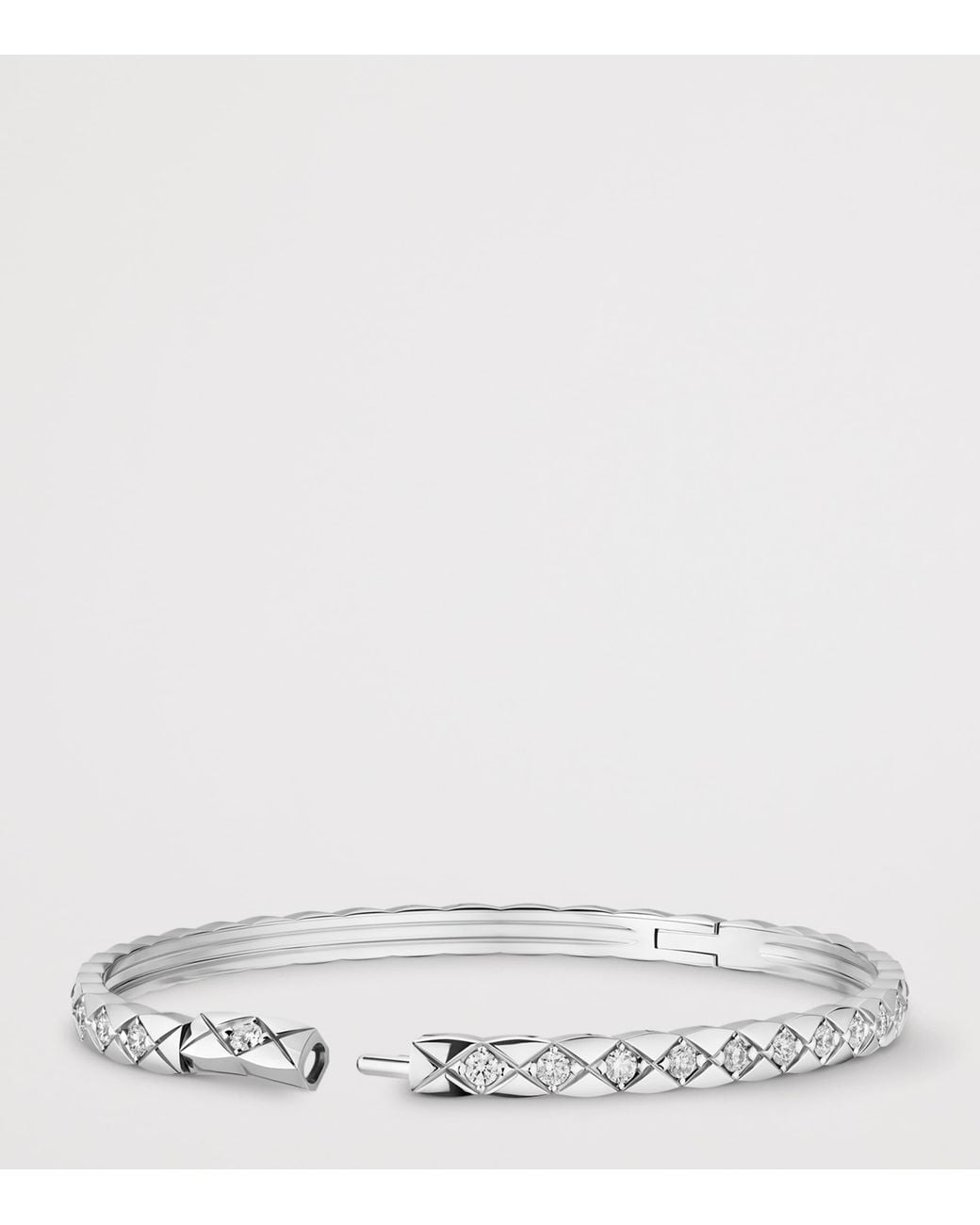Chanel White And Diamond Coco Crush Bangle