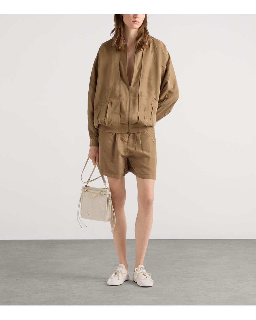 Prada Natural Garment-Dyed Shorts