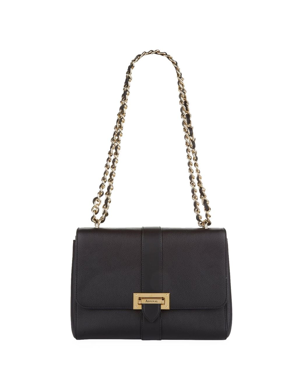 Aspinal Black Small Leather Lottie Cross-Body Bag