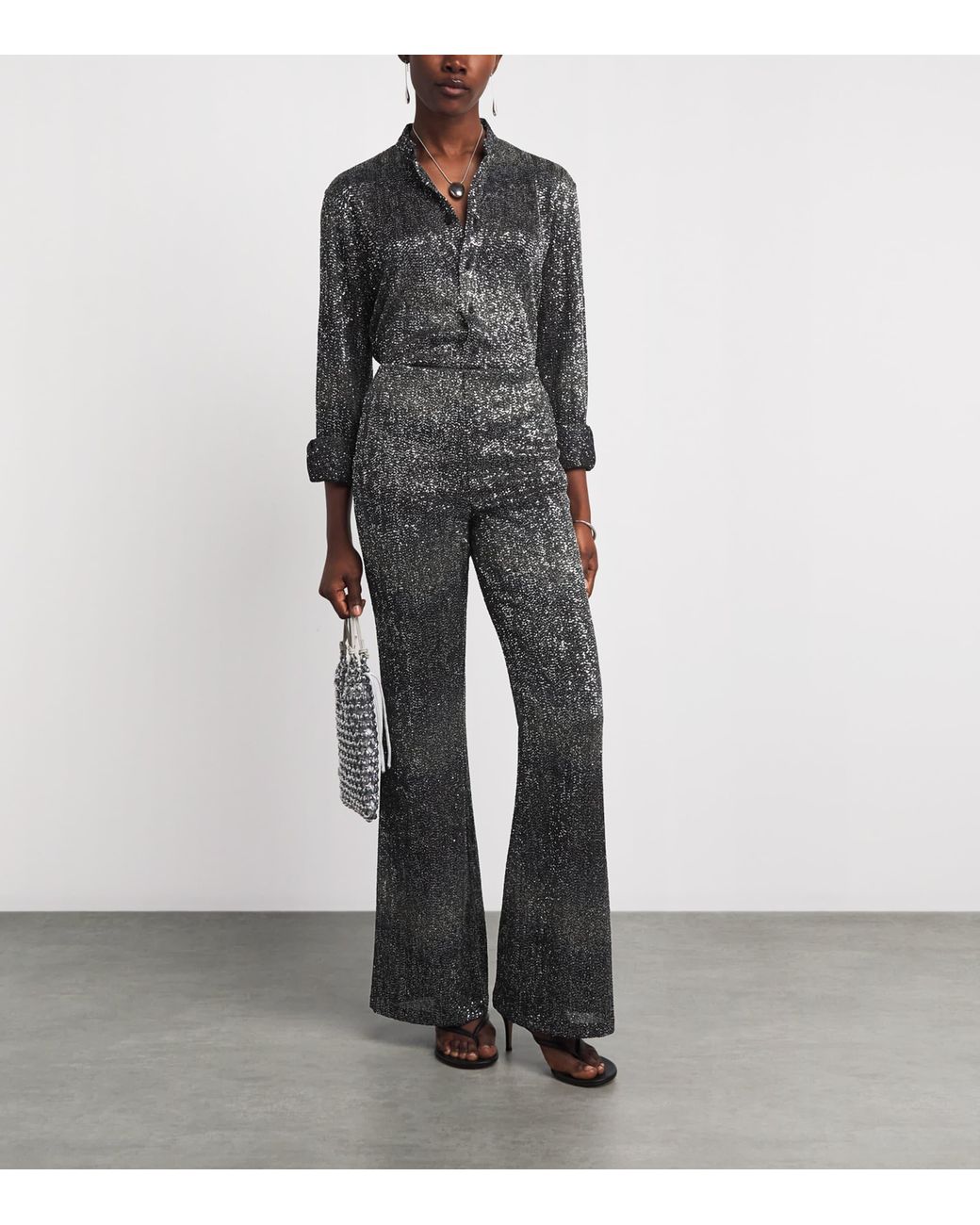 Missoni Gray Sequin Chevron Shirt