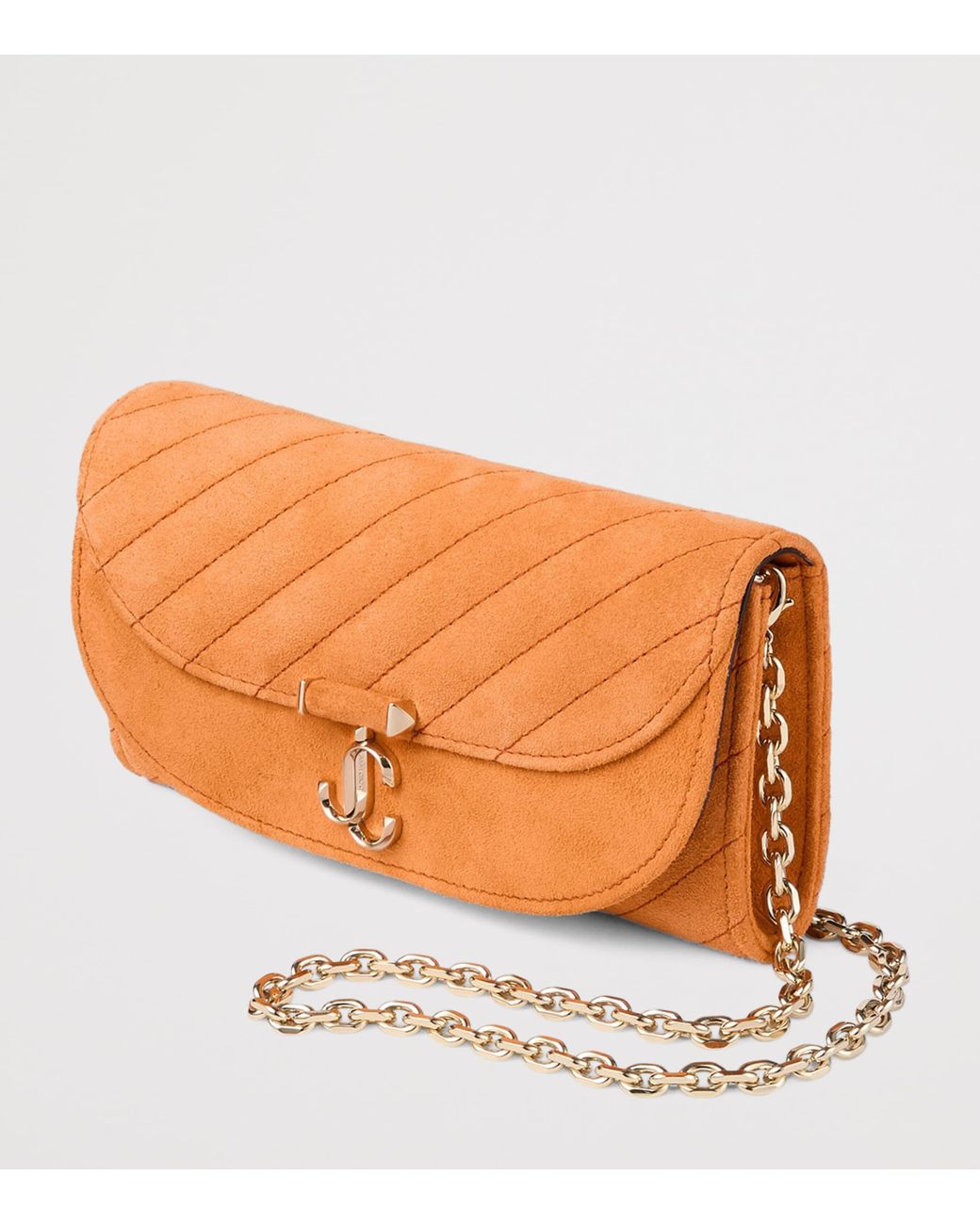 Jimmy Choo Orange Curve Leather Chain Wallet