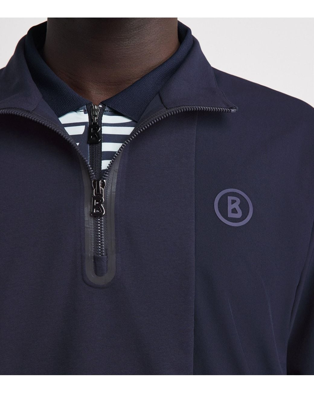 Bogner Blue Cotton-Blend Connor Quarter-Zip Sweatshirt for men