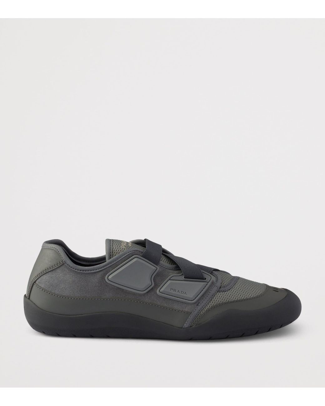 Prada Black Leather-Mesh Speedrock Sneakers for men