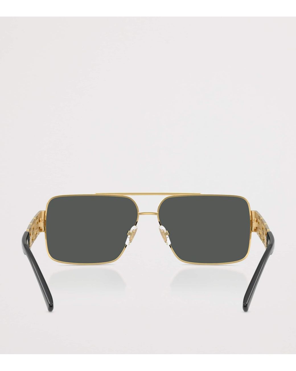 Versace Gray Wire-Frame Rectangular Sunglasses for men