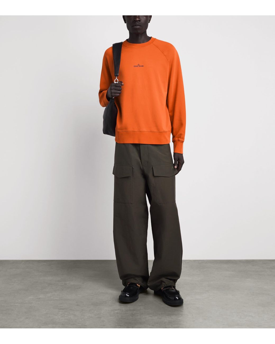 Stone Island Orange Desert Print Oversized Sweatshirt for men