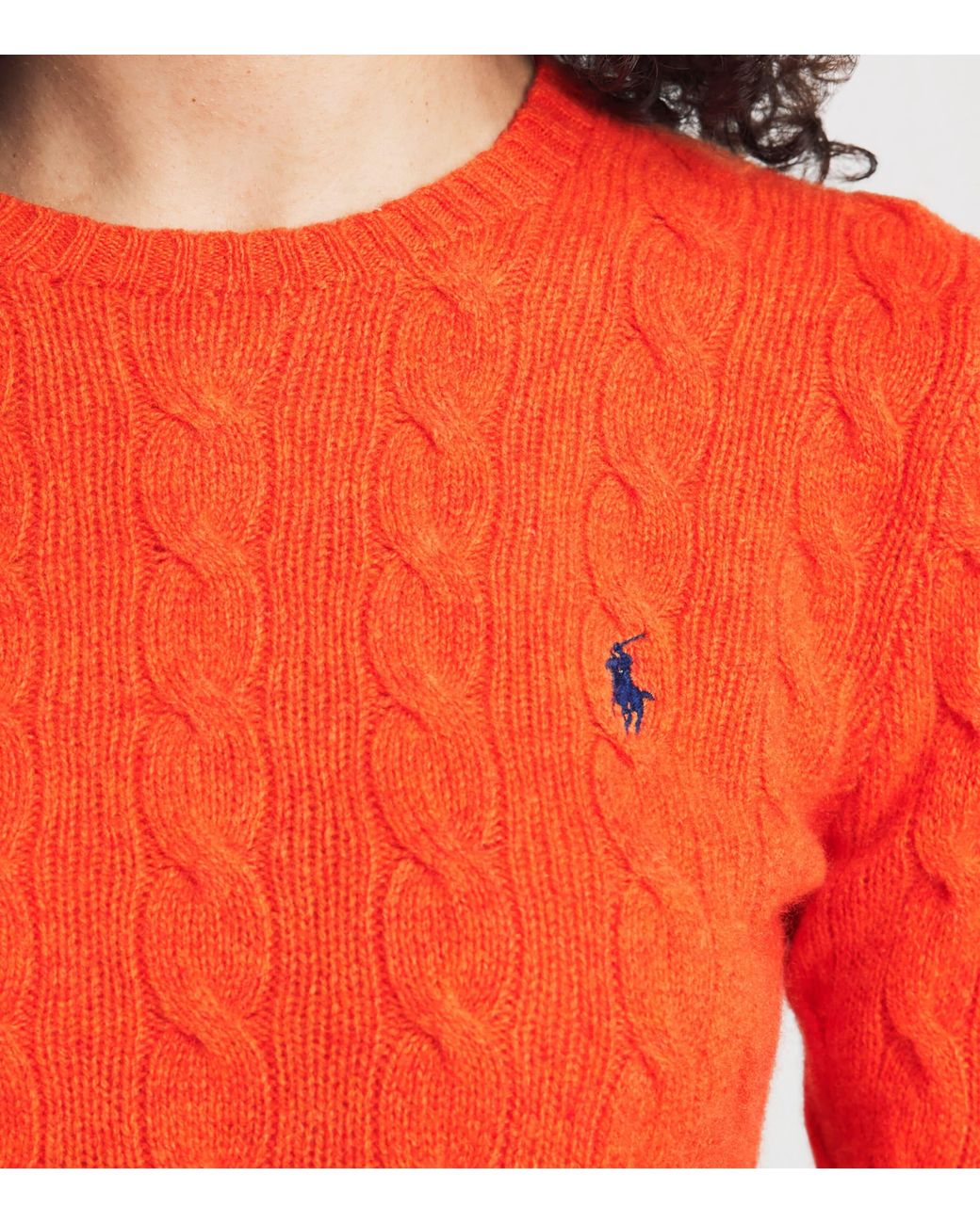 Polo Ralph Lauren Red Wool-Cashmere Cable-Knit Sweater