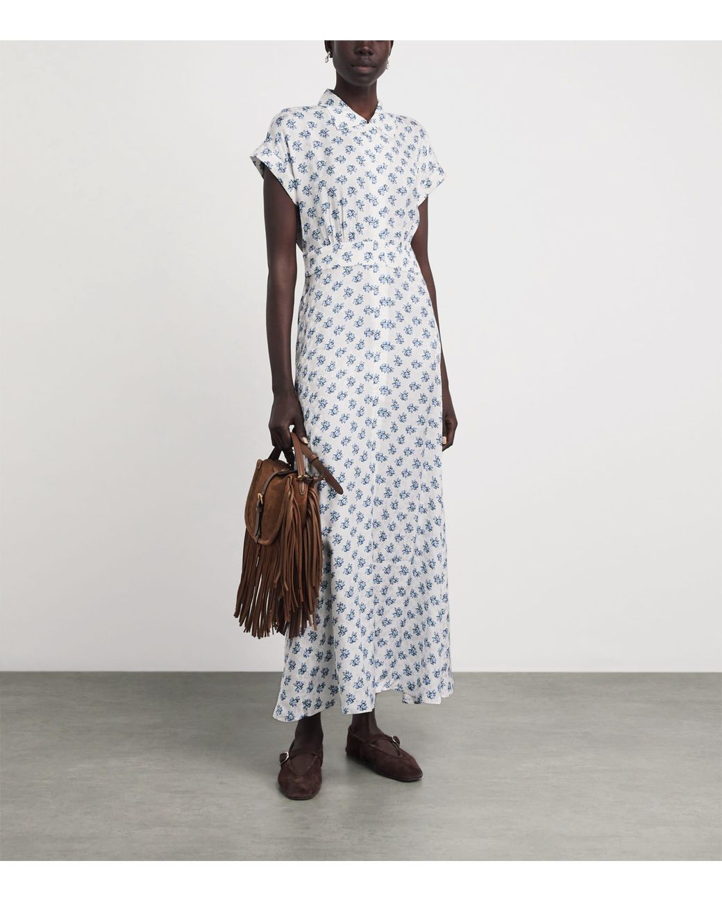 Maje White Floral Mini Dress