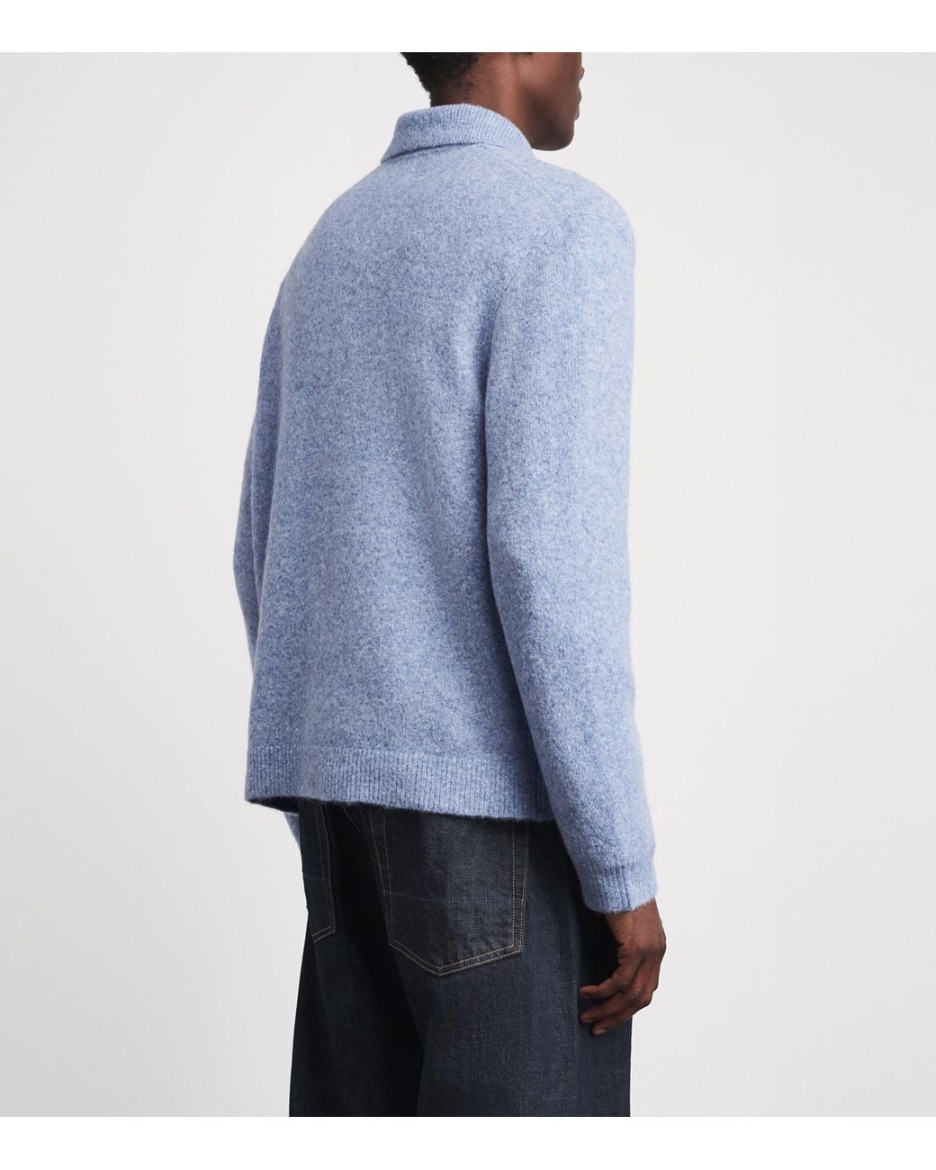 Wax London Blue Wool-Blend Tristan Cardigan for men