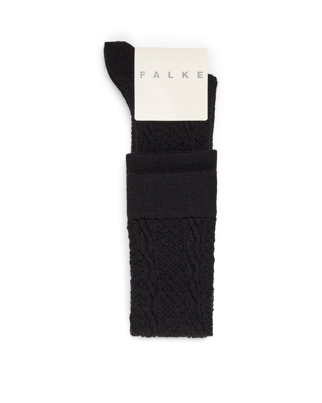 Falke Black Virgin Wool-Blend Declivity Knee-High Socks