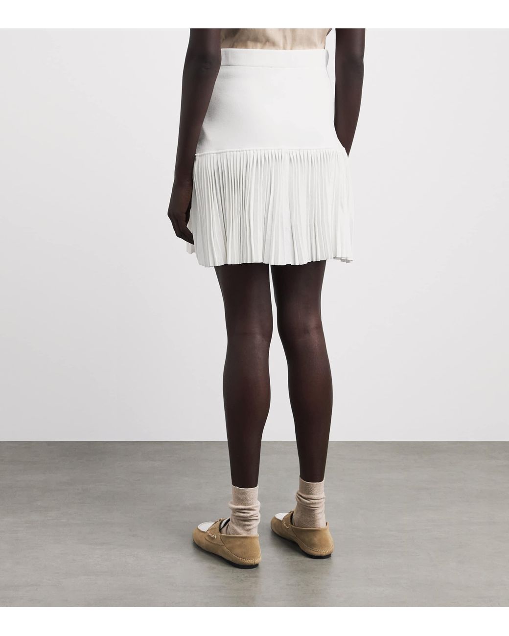 Claudie Pierlot White Pleated Mini Skirt