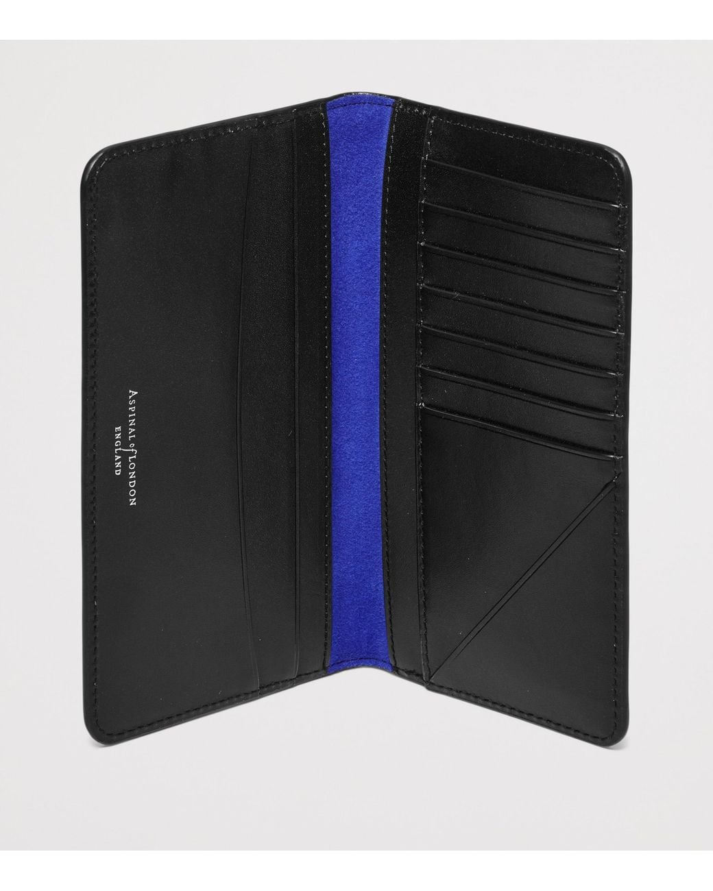 Aspinal Black Leather Long Wallet for men