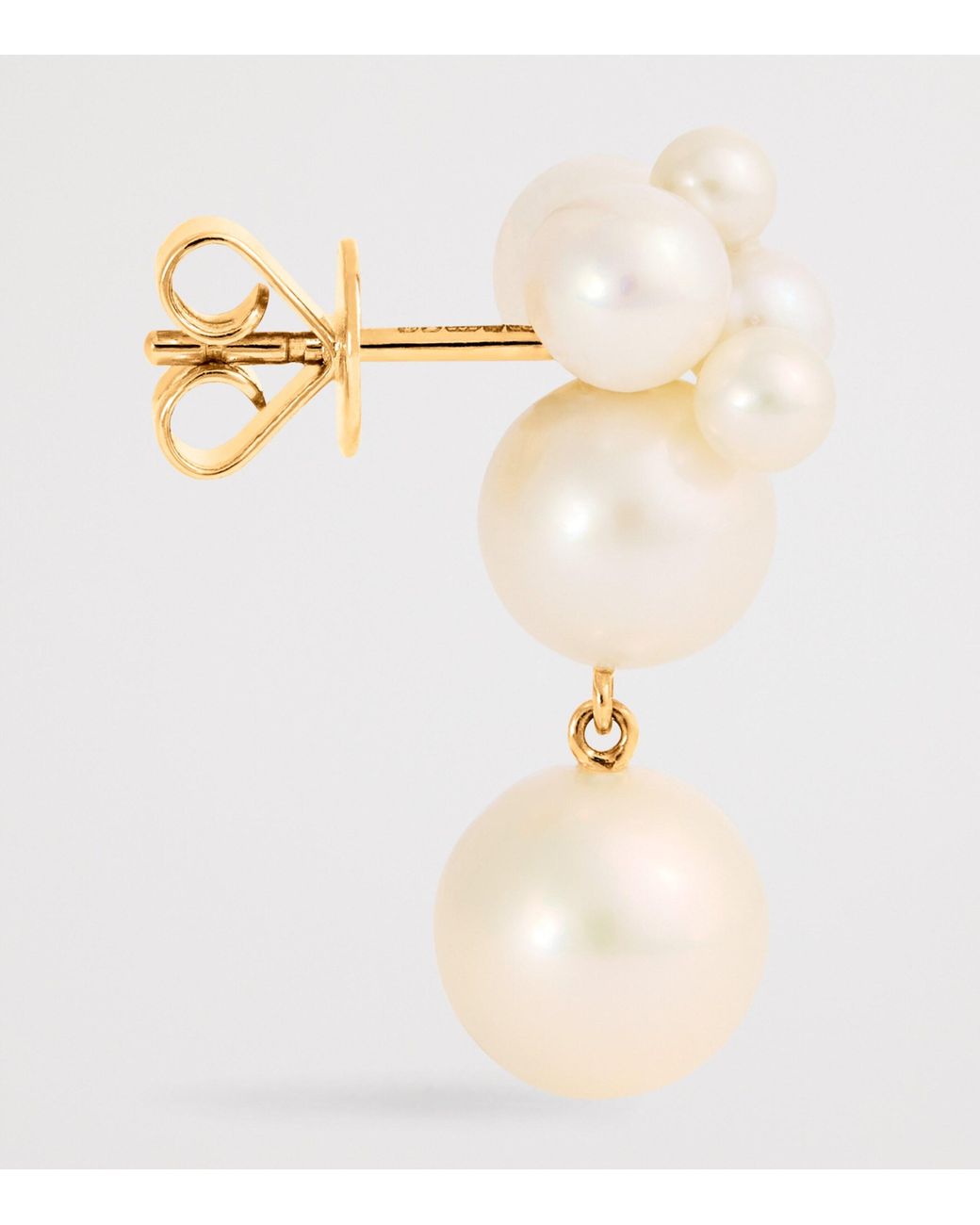 Sophie Bille Brahe White And Pearl Bisou Perle Single Earring
