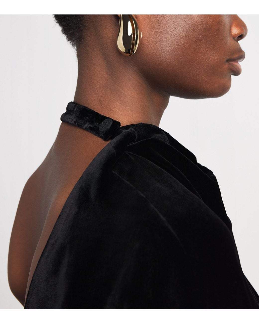 Rohe Black Velvet Draped Open-Back Top