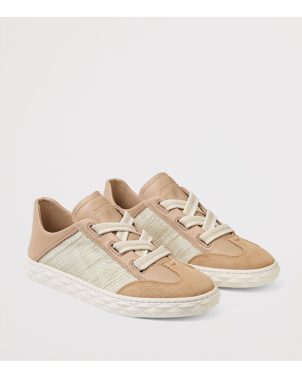 Jimmy Choo Natural Diamond Light Flex Leather Woven Sneakers