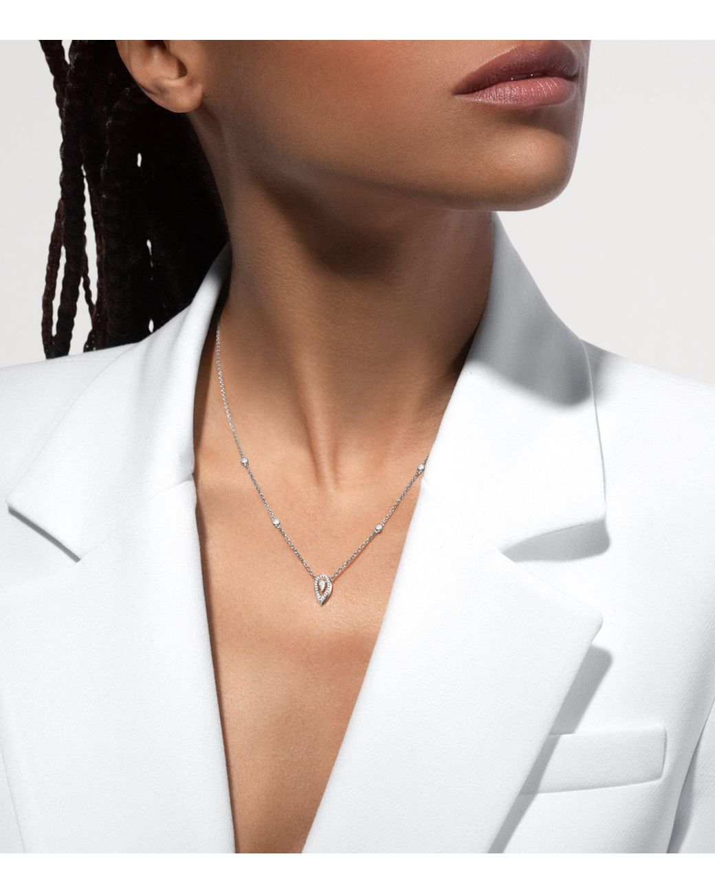 Messika Natural Fiery And Diamond Pendant Necklace