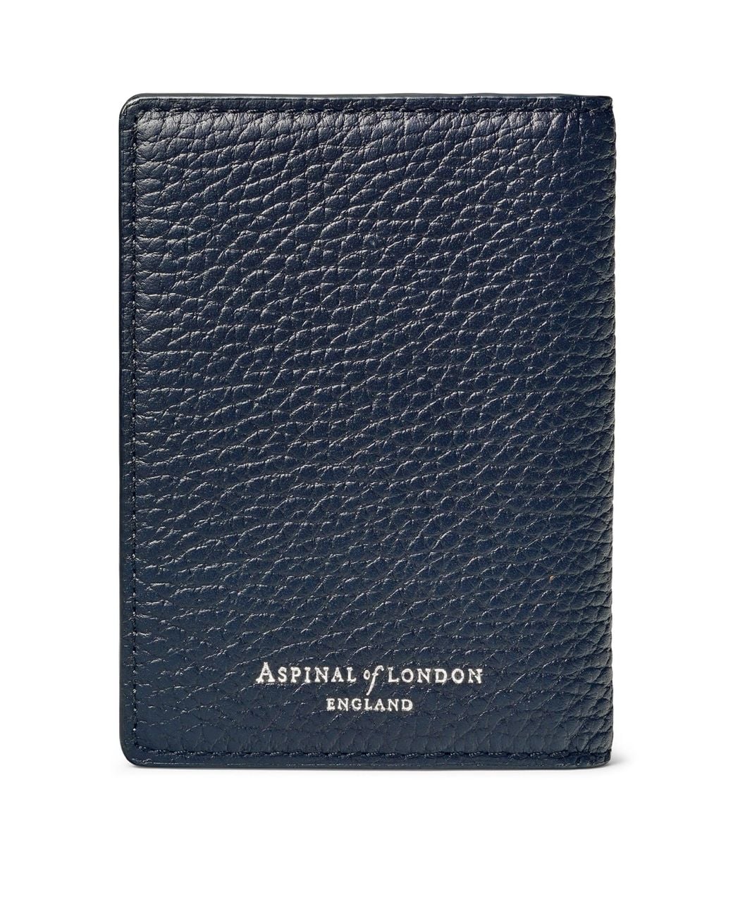 Aspinal Blue Leather Folded Card Holder for men