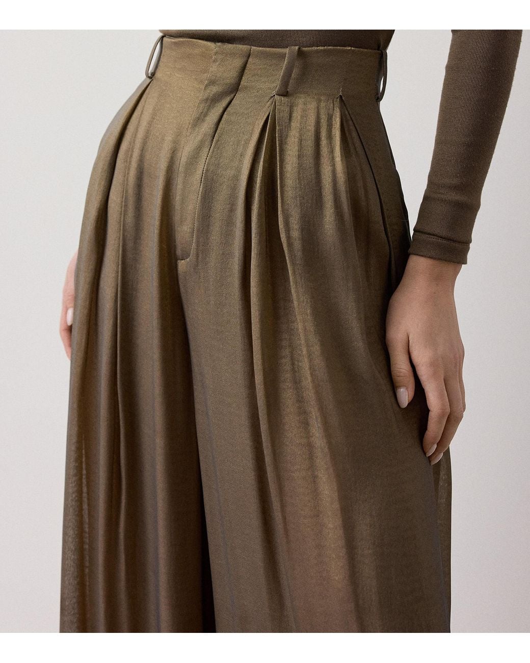 Ralph Lauren Natural Greer Wide-Leg Trousers