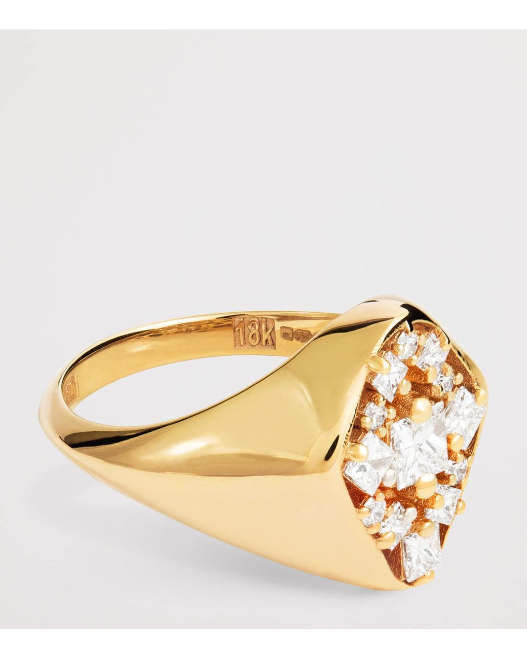 Suzanne Kalan Metallic And Diamond La Fantaisie Signet Ring