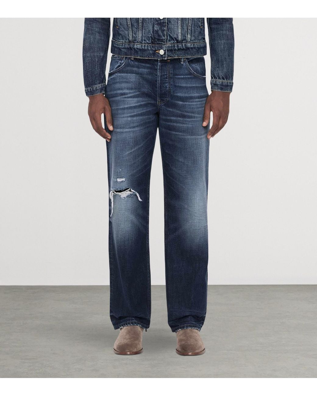AllSaints Blue Loose Straight Jeans for men