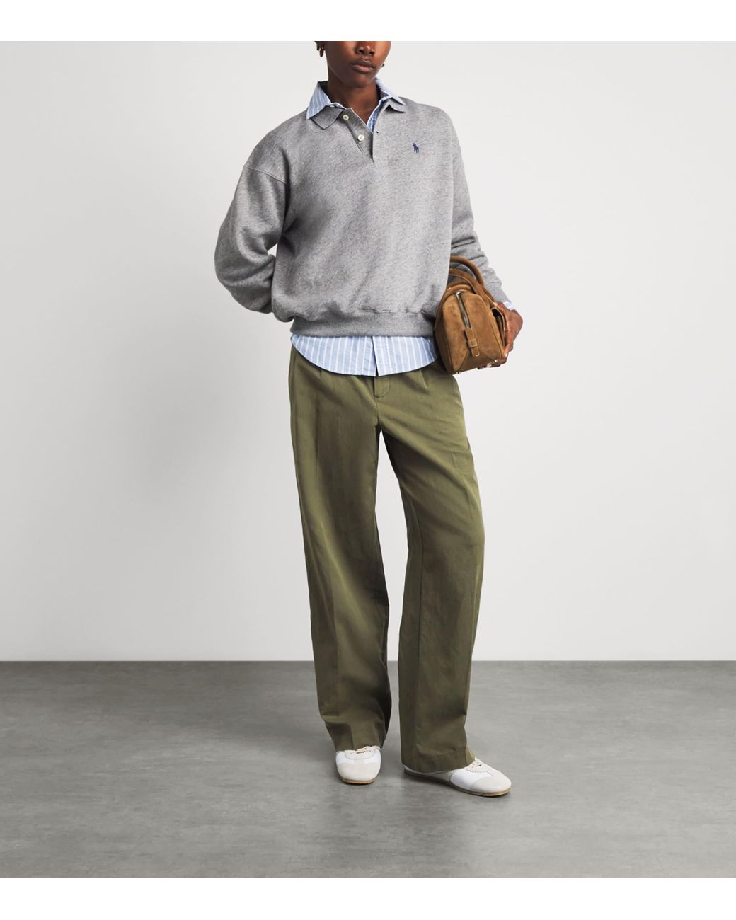 Polo Ralph Lauren Green Woven Belted Trousers