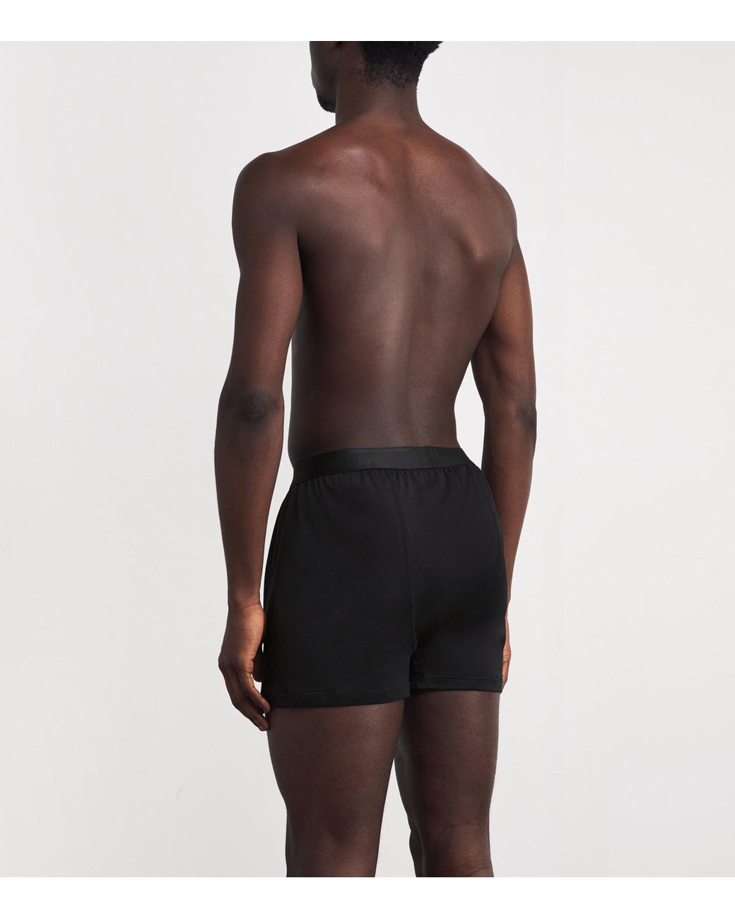 Sunspel Black Superfine Cotton Boxer Shorts for men