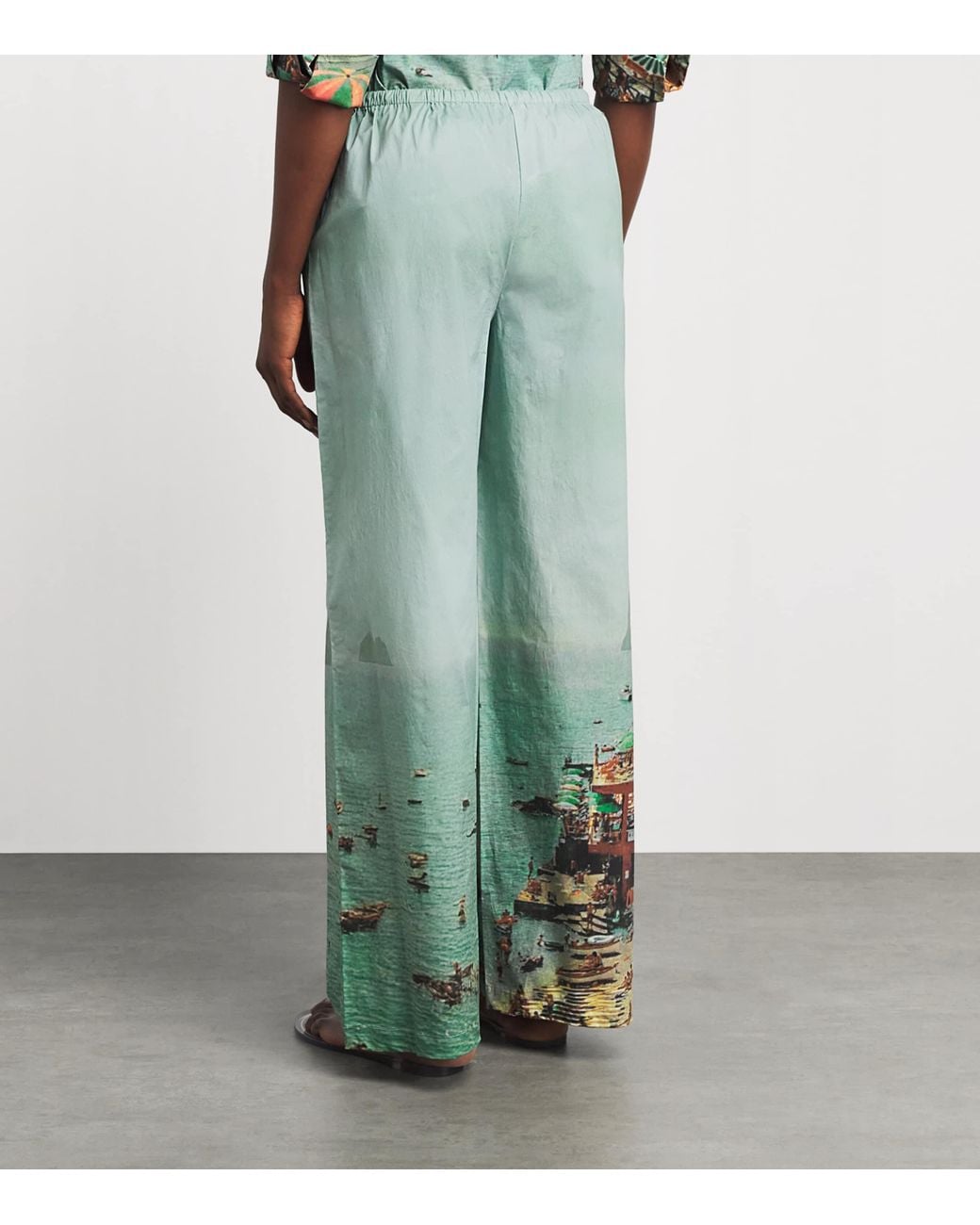 Staud Green Endless Summer Print Mateo Trousers