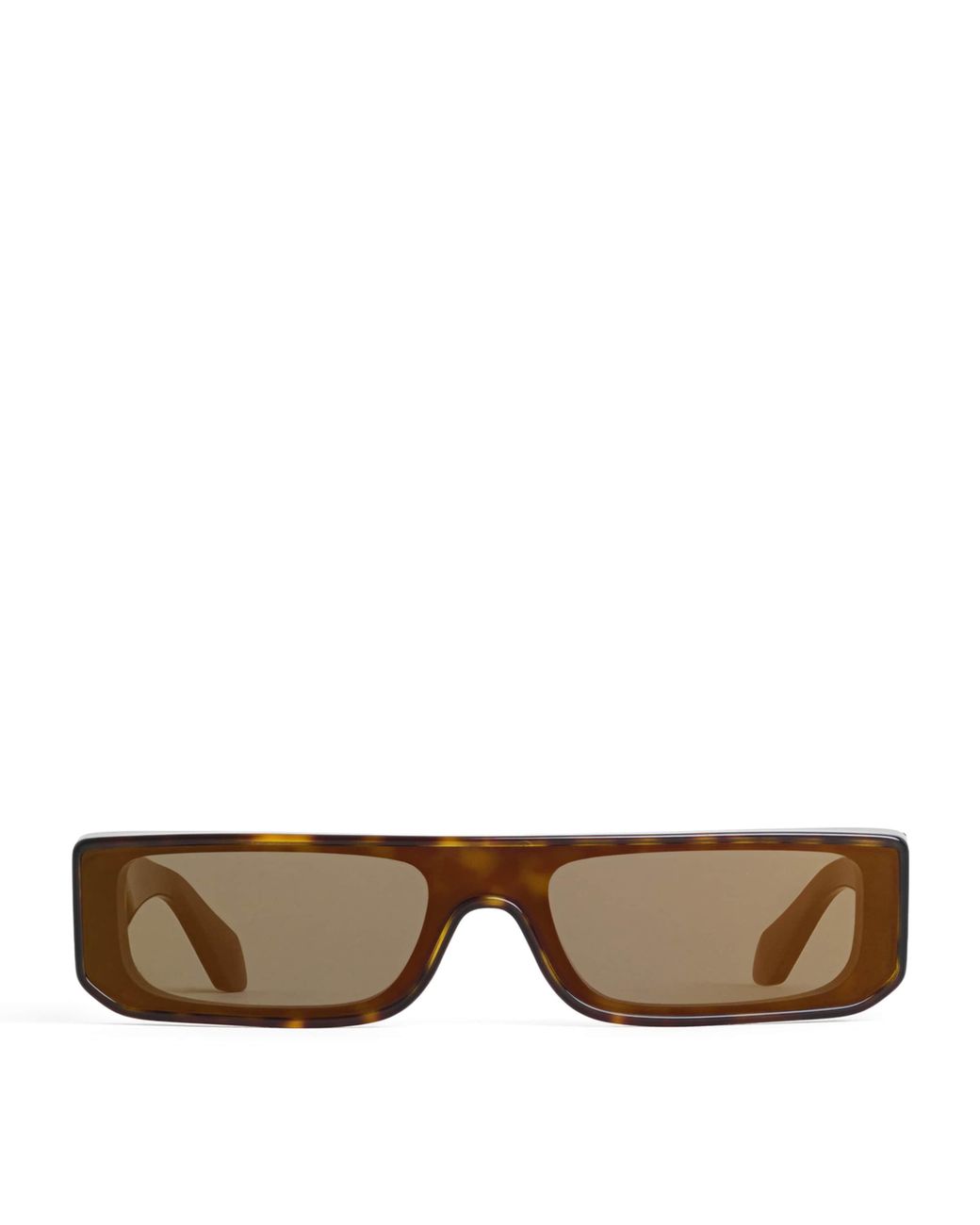 Alaïa Brown Acetate Rectangular Mask Sunglasses