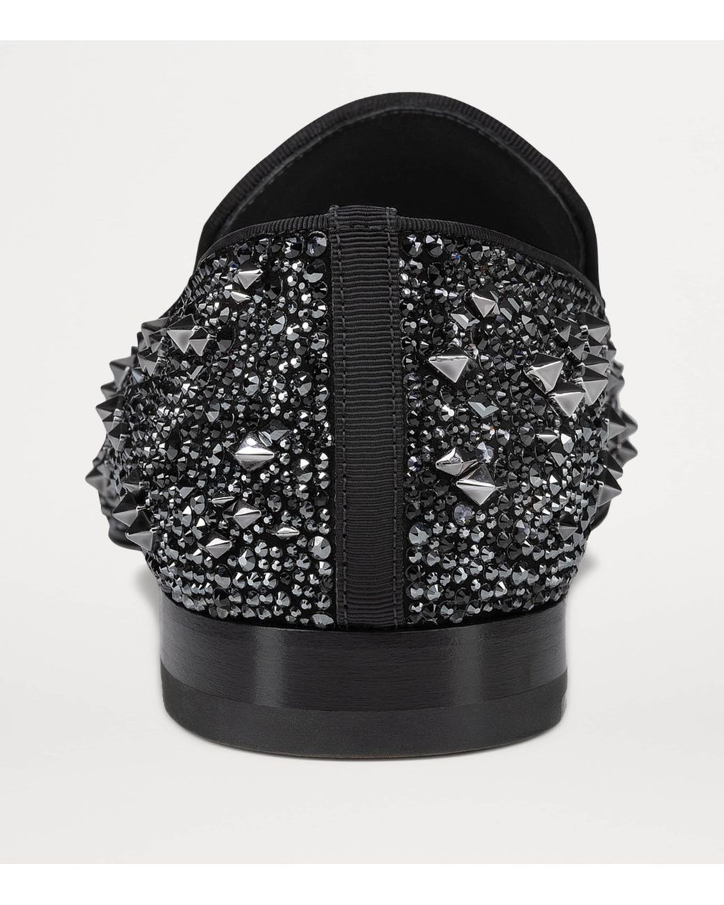 CHRISTIAN LOUBOUTIN Black Dandelion Strass Suede Logo Loafer Christian Louboutin Dandelion Strass Eternity Loafers in  main image 4