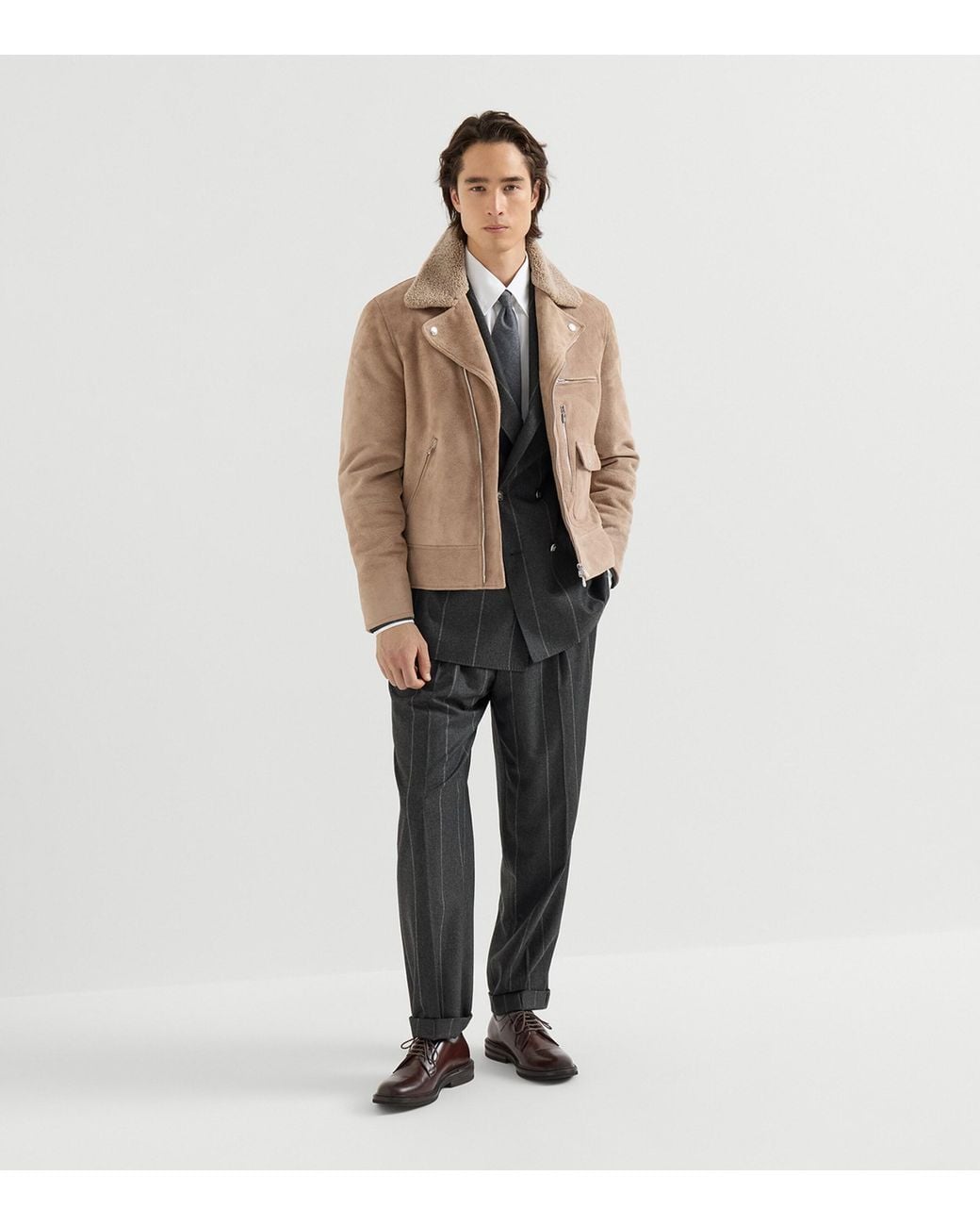 Brunello Cucinelli Gray Wool-Silk-Cashmere 2-Piece Suit for men