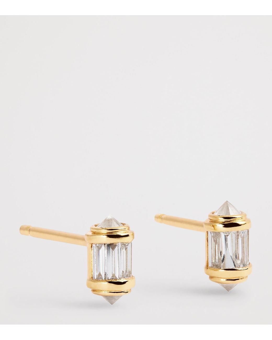 SHAY Metallic And Diamond Ripple Stud Earrings