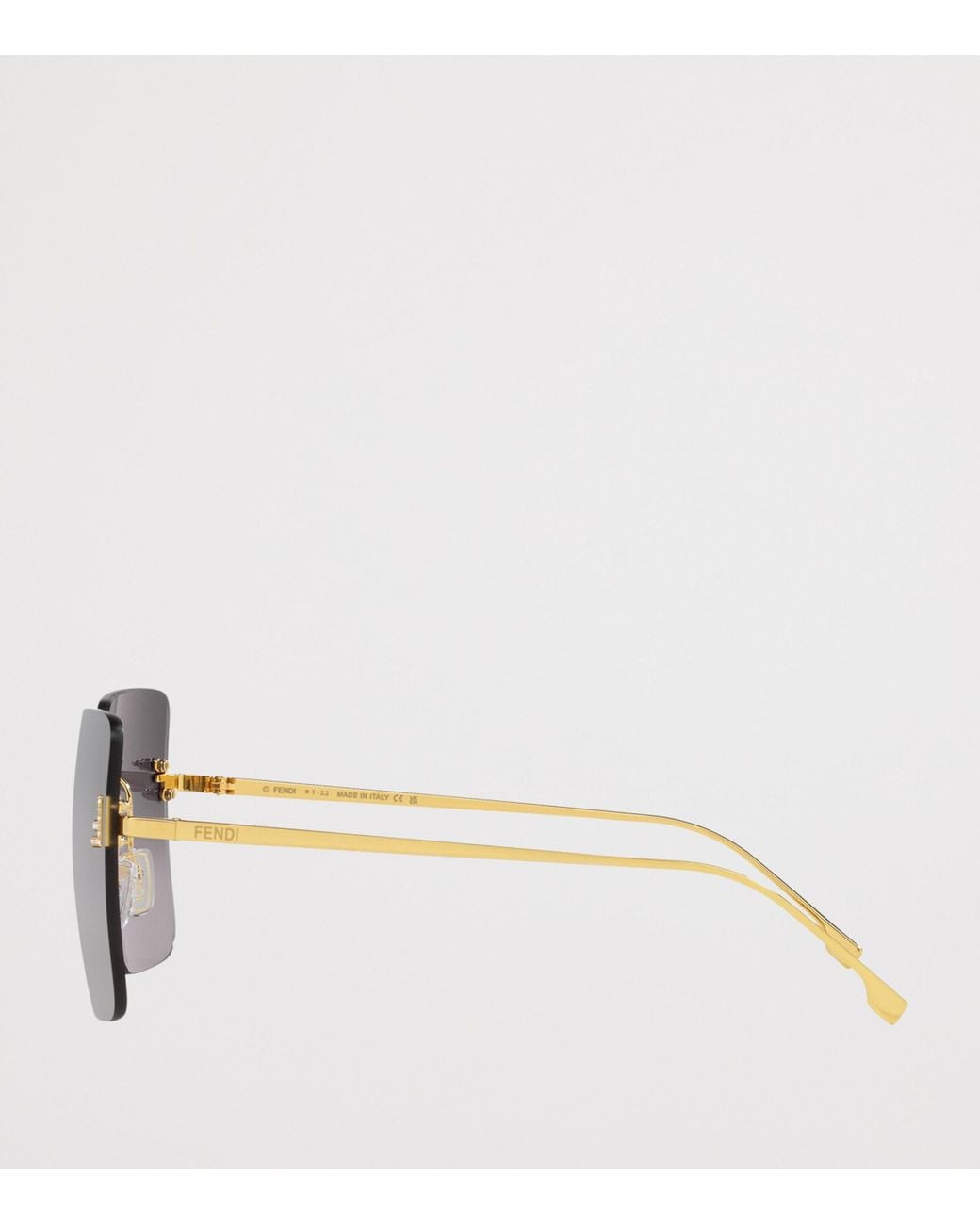 Fendi Brown Metal Irregular Sunglasses