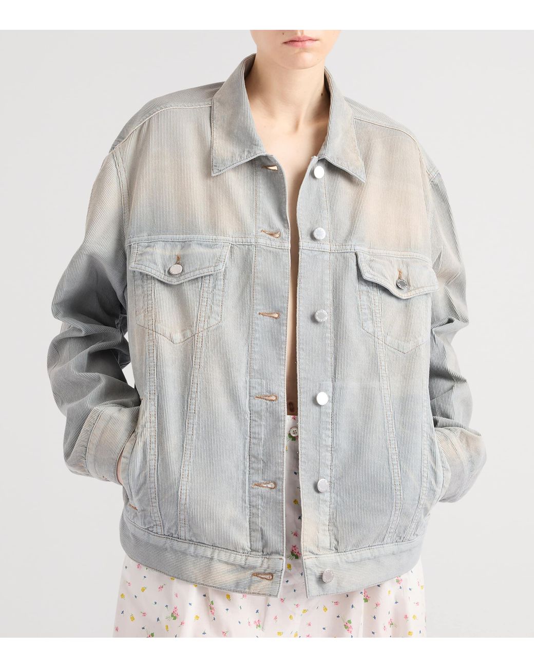 Prada Gray Corduroy Blouson Jacket
