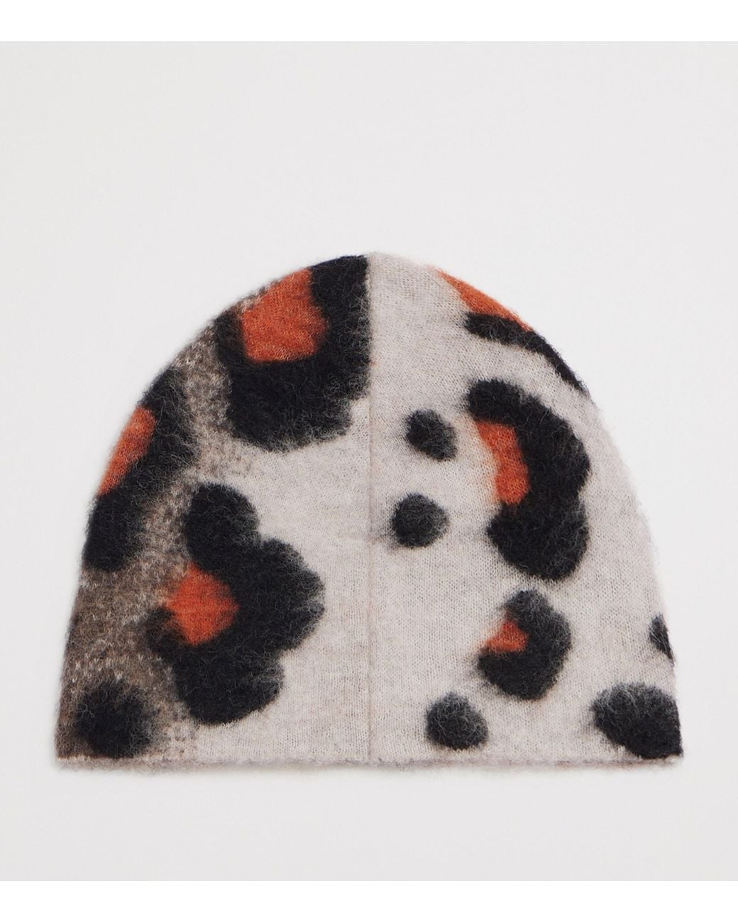 Givenchy Brown Wool-Blend Leopard Print Beanie